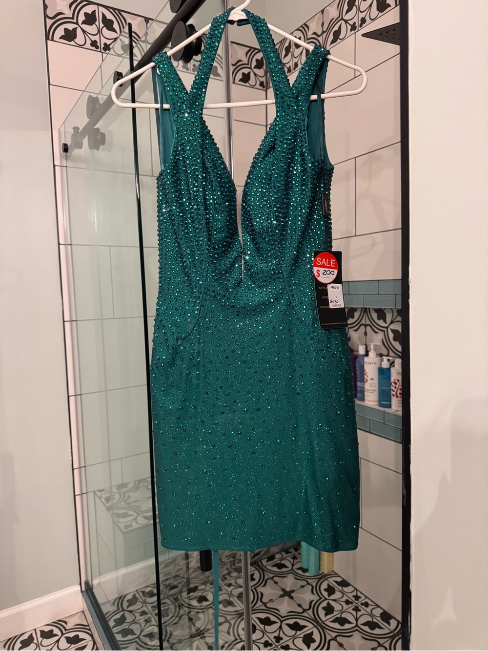 Jonathan Kayne Emerald Mini Dress